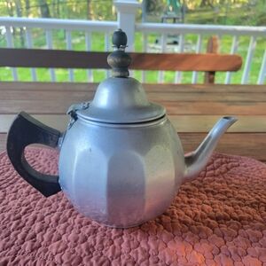 Vintage Viko Aluminum Colonial Pattern Teapot with Diffuser 7.5"